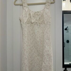 H&M Cream and Pink Floral Day Dress